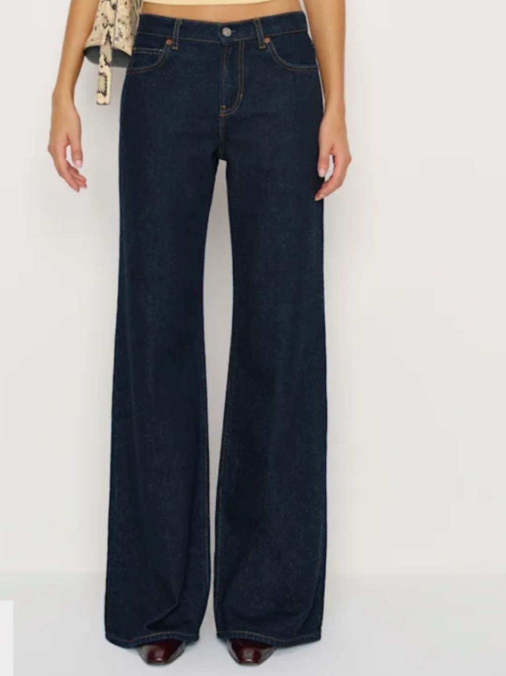 Reformation Wide Leg Jeans - Dark Indigo